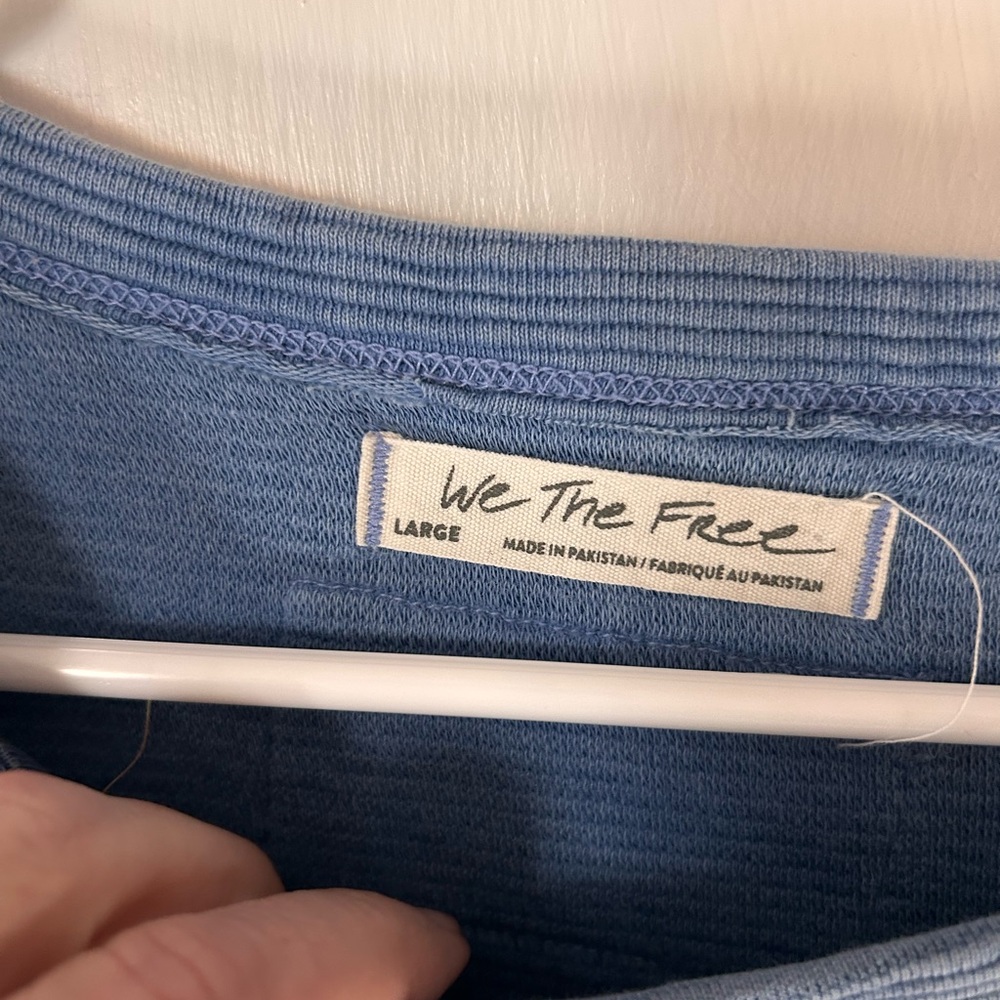 We The Free Sky Blue Ribbed Top - Picture 2 of 2